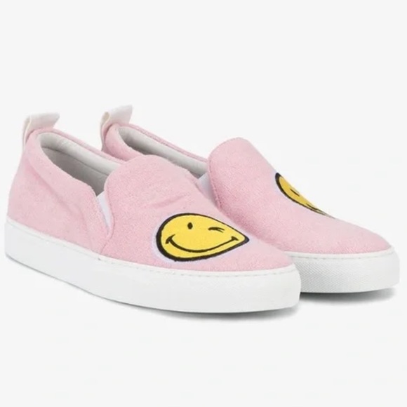 Joshua Sanders Slip On Sneakers Smile Pink Felt 39 - Picture 2 of 8